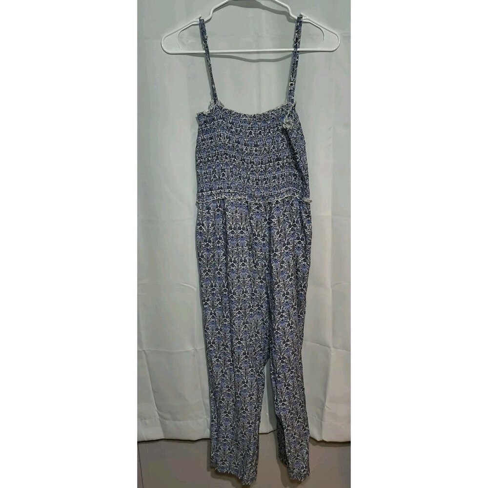 Fat Face Sleeve Less Women's Size 12 Blue Floral Jumper Suit With Pockets - Picture 12 of 16